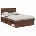  Sengestamme med hodegjerde Brun Eik 120 x 190 cm Massiv furu