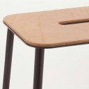 Frama Adam Stool Barstol 76 cm Skinn/Matt Sort