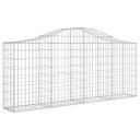 vidaXL Gabionkurver buede 12 stk 200x30x80/100 cm galvanisert jern