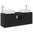 vidaXL Baderomsskapsett 3 stk. Svart 53 x 35 x 63 cm Konstruert tre