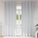  Gardiner med gardiner 2 pcs Lys grå Polyester