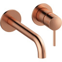 Utvendige deler til innebygd servant. 180 mm tut. Børstet brushed copper