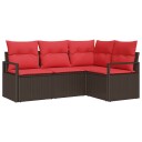 vidaXL Sofa sett 4 stk. Brun polyrotting