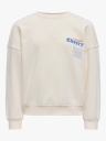 Kids Only Philea Life Long Sleeve Ovzfruit Oneck Ubrushed Sweat Hvit 110/116
