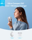 Anker MagGo 3-i-1 Trådløs Ladestasjon for iPhone, Apple Watch & AirPods - Hvit