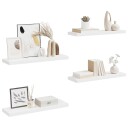 vidaXL Flytende vegghyller 4 stk hvit 80x23,5x3,8 cm MDF