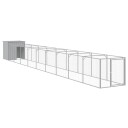 Vidaxl Hundehus Med Tak Lysegrå 110X1017X110 cm Galvanisert Stål