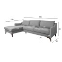Hjørnesofa HOME4YOU Birgit venstre hjørne grå   grå