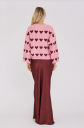 A View Heart Knit Pullover   Pink   S
