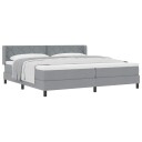  Box Spring seng med madrass Lysegrå 200x200 cm Stoff