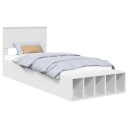  Sengestamme med hylle Hvit 100 x 200 cm Konstruert tre