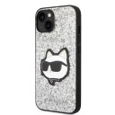 Karl Lagerfeld Mobildeksel for iPhone 14 6,1" Glitter Choupette Patch Sølv