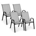 Sett med 4 hagestoler for terrasse eller balkong lys grå multihage