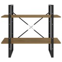 vidaXL Bokhylle 2 niv?er brun 80x30x70 cm heltre furu