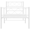 vidaXL Sengeramme i metall med hode- og fotgavl hvit 90x200 cm 8721012191167
