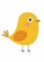 Cute Yellow Bird Illustration Plakat Plakat / 30x40cm