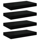 vidaXL Flytende vegghyller 4 stk svart 40x23x3,8 cm MDF