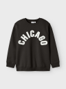 Name It Bifinn Long Sleeve Sweat Unbrushed Sort 134/140