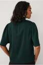 Ellos Collection Grønn Bluse med Draperte Volangermer