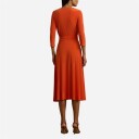 Surplice Jersey Dress Orange Lily