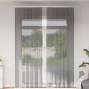  Voilegardiner med hemper 2 stk mørkegrå 140x260 cm 8721158552914
