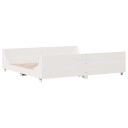  Sengeramme med madrass hvit 200x200 cm heltre furu 8721102946608
