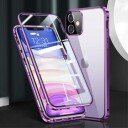 iPhone 11 Magnetic Deksel med Herdet Glass Lilla