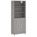  Highboard grå sonoma 69,5x34x180 cm konstruert tre