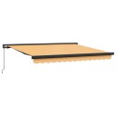  Uttrekkbar markise sand 400 × 300 cm Lær og aluminium