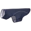 vidaXL Hunde regnfrakk med refleksstrimler polyester marineblå 3XL