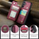 Samsung Galaxy A15 Caseme C22 etui RFID-kortlommebok rød