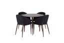 Venture Home Plaza Spisegruppe 100 cm Rund med 4 Arch Stoler Sort