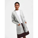 Selected Femme Lulu New Ls Knit Long Cardigan - Light Grey Melange M