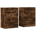  Skjenker 2 stk røkt eik 60x39x80 cm konstruert tre
