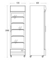 Scandomestic 198 cm Display Kjøleskap med Glassdør og LED-lys SD 417 BE