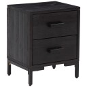 vidaXL Nattbord svart 36x30x45 cm gjenvunnet heltre furu