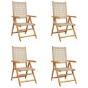  Lenestoler for hage 4 stk beige polyrotting og heltre 3214526