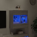vidaXL Vegghengt TV-benk med LED grå sonoma 58,5x30x60,5 cm 8721012256811