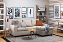 Crazy 3 seters Vendbar L formet Sjeselongsofa i Stoff   Beige