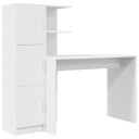  Skrivebord med lagring med hylle 2 pcs Hvit 102 x 50 x 124 cm