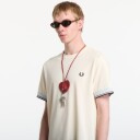 Fred Perry Twin Tipped  Cuff Tee Cream M