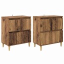  Skap 2 pcs Gamle tre 60 x 35 x 70 cm Konstruert tre