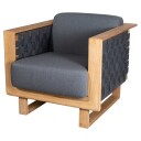 Cane line Angle Lounge lænestol inkl Hyndesæt teak grå