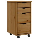 Rulleskap med skuffer MOSS honningbrun heltre furu 8720845924980