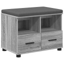 vidaXL Gangbenk Grå Sonoma 60 x 38 x 46 cm Konstruert treverk og stoff