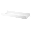 String hylleplate metall hvit 78x30 cm høy kant