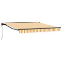  Innvendbar Markise Gul og hvit 300x250 cm Polyester og Metall