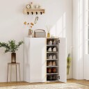 Skoskap med soft close 6 lags plass til 18 par hvitt tre