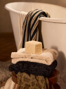 Lexington - Stripete frotté håndkle 70x130 cm lys beige/off white