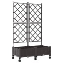 vidaXL Hageplanter med espalier og hjul 2 stk. Brun 80 x 40 x 131,5 cm